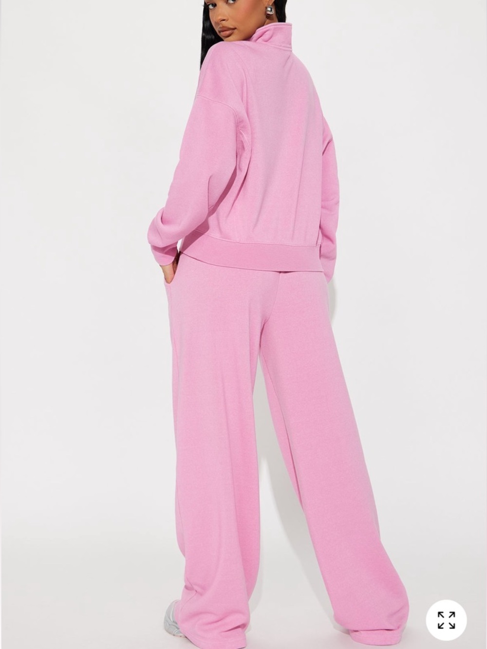 Fashion Nova Pink womens Half-Zip Sweatshirt & Jogger pants - Picture 2 of 2
